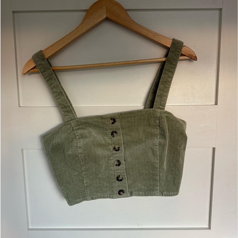 Green Back-zip crop top